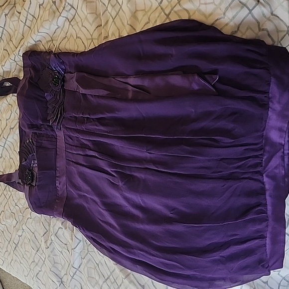 Sue Wong purple silk cocktail dress - Picture 2 of 8